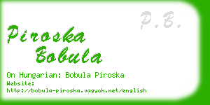 piroska bobula business card